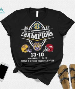 The Battle For The Golden Boot 2022 Champions LSU Tigers 13 10 Arkansas Razorbacks Shirt