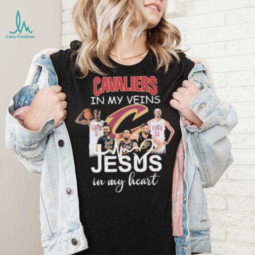 The Cavaliers Basketball In My Veins Jesus In My Heart Signatures Shirt