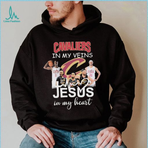 The Cavaliers Basketball In My Veins Jesus In My Heart Signatures Shirt