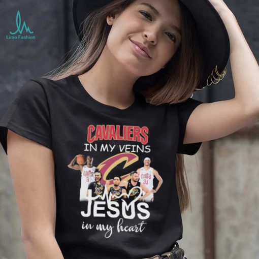 The Cavaliers Basketball In My Veins Jesus In My Heart Signatures Shirt