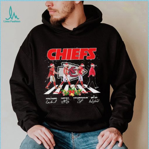 The Chiefs NFL Team 2022 Abbey Road Merry Christmas Signature Shirt