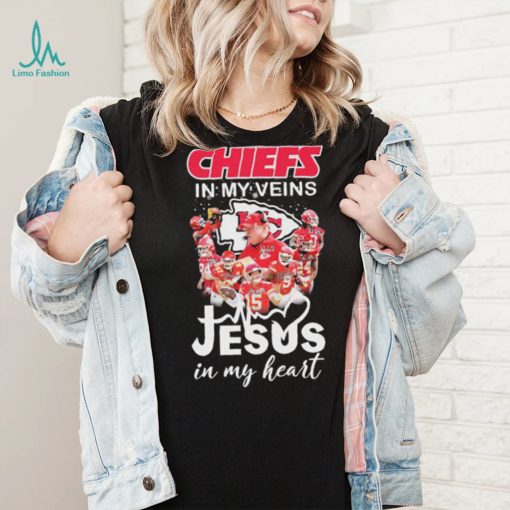 The Chiefs Team In My Veins Jesus In My Heart Signatures Shirt