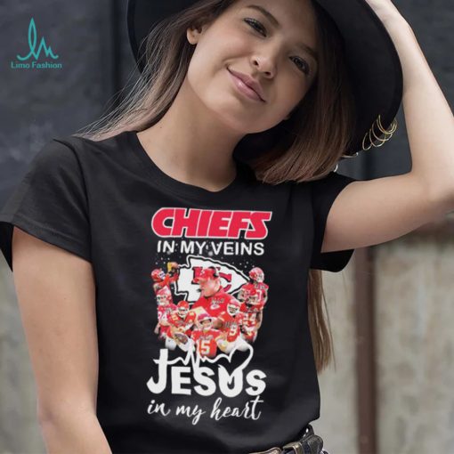 The Chiefs Team In My Veins Jesus In My Heart Signatures Shirt