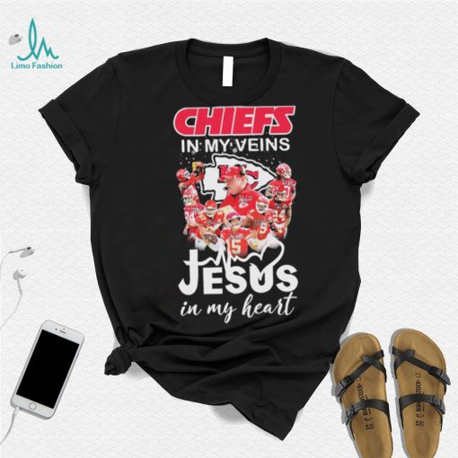 The Chiefs Team In My Veins Jesus In My Heart Signatures Shirt