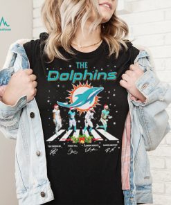The Dolphins NFL Team 2022 Abbey Road Merry Christmas Signature Shirt