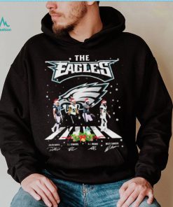 The Eagles Jalen Hurts TJ Edwards Aj Brown And Miles Sanders Abbey Road Christmas Signatures Shirt