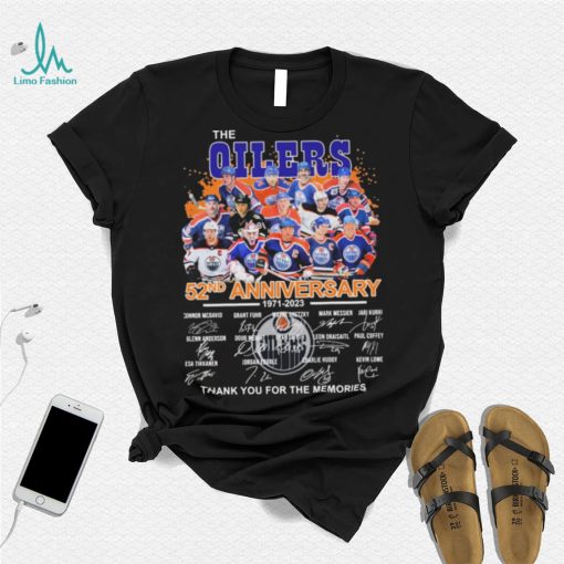 The Edmonton Oilers 52nd Anniversary 1971 2023 Thank You For The Memories Signatures Shirt