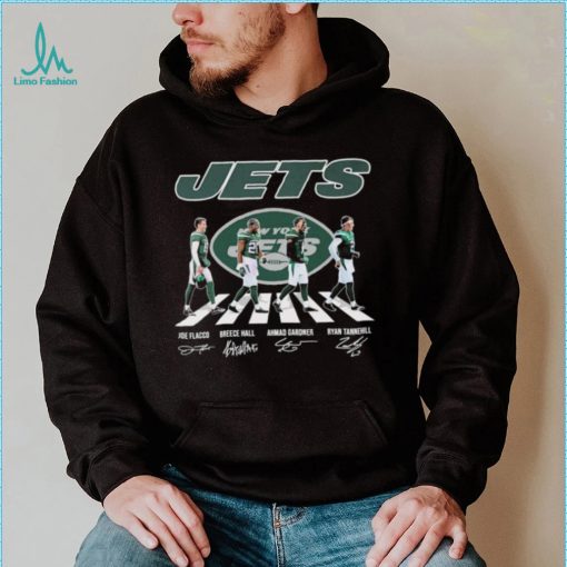 The Jets Joe Flacco Breece Hall Ahmad Gardner And Ryan Tannehill Abbey Road Signatures Shirt