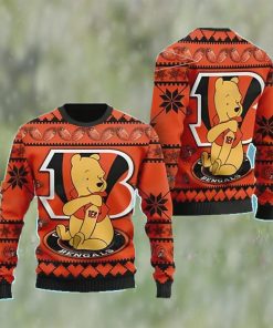 The Pooh NFL Cincinnati Football Christmas Ugly Sweater Bengals Gifts