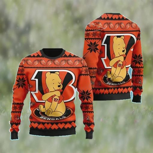 The Pooh NFL Cincinnati Football Christmas Ugly Sweater Bengals Gifts