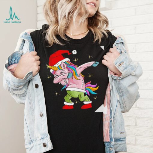 The Santa horse unicorn dabbing Christmas shirt