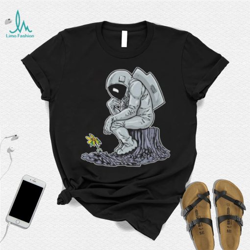 The Thinker Beside Flowers Vintage Nasa T Shirt