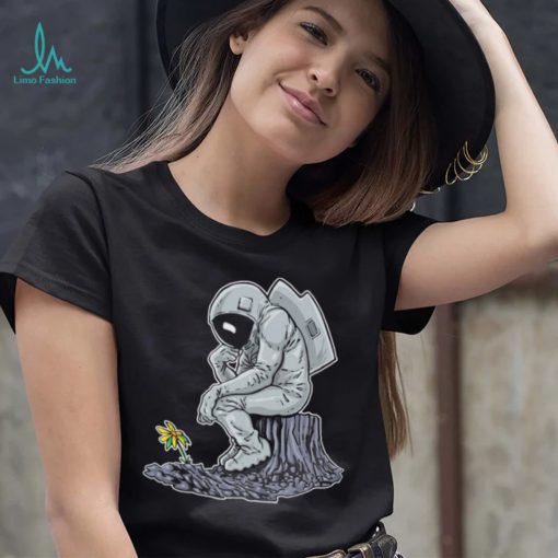 The Thinker Beside Flowers Vintage Nasa T Shirt