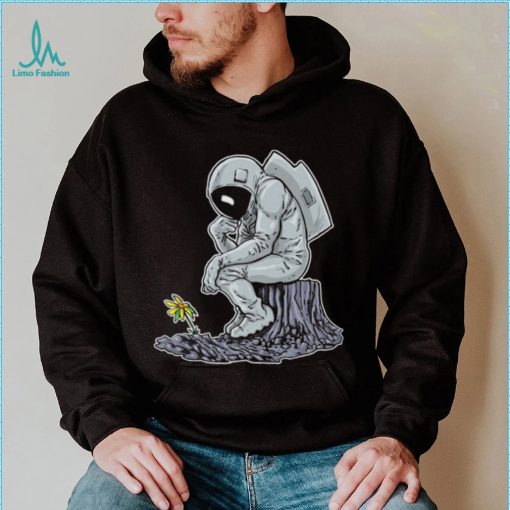 The Thinker Beside Flowers Vintage Nasa T Shirt