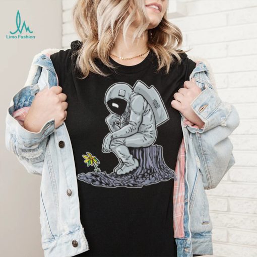 The Thinker Beside Flowers Vintage Nasa T Shirt