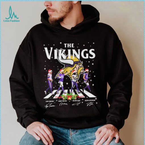 The Vikings NFL Team 2022 Abbey Road Merry Christmas Signature Shirt