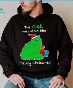 The cat who stole the Meowy Christmas shirt