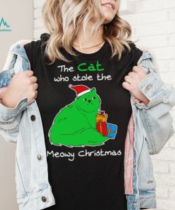 The cat who stole the Meowy Christmas shirt