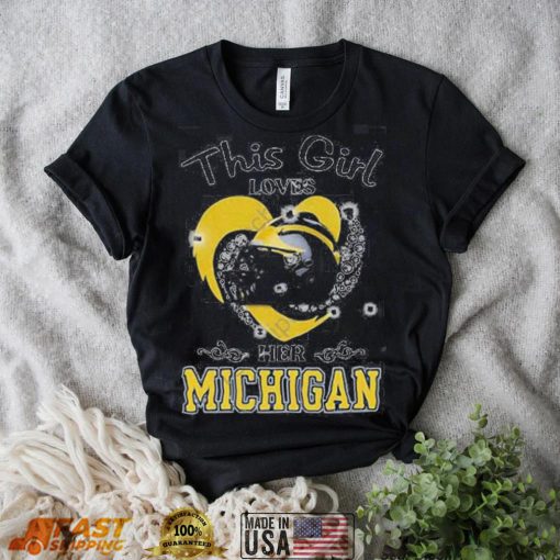 This Girl Loves Her Michigan Heart T Shirt