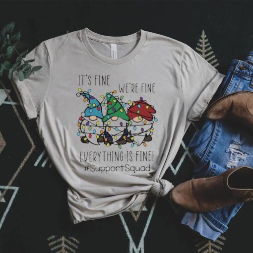 Three Gnomes It’s Fine We’re Fine Everything Is Fine Support Squad Christmas Sweater