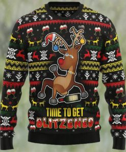 Time To Get Blitzened Ugly Christmas Sweater, Xmas Sweatshirt