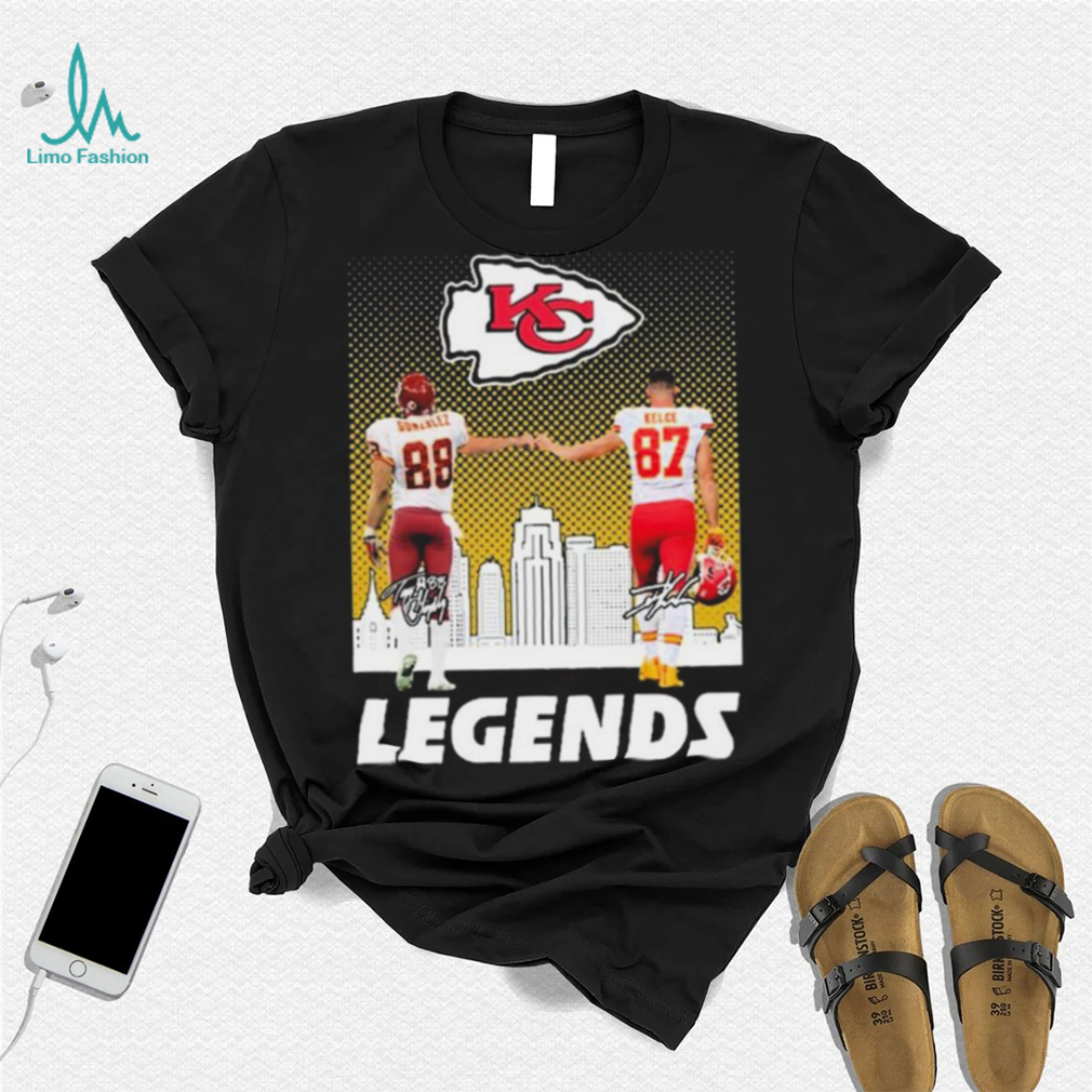 Kansas City Chiefs Tony Gonzalez and Travis Kelce Legends signatures shirt