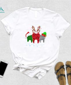 Tooth Dental Assistant Merry Christmas Leopard Plaid Pajamas Shirt