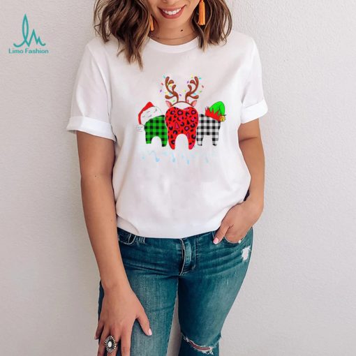 Tooth Dental Assistant Merry Christmas Leopard Plaid Pajamas Shirt