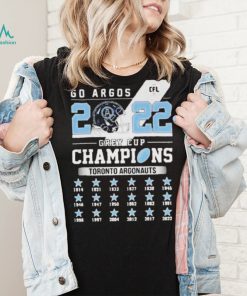 Toronto Argonauts 2022 Go Argos Grey Cup Champions Shirt