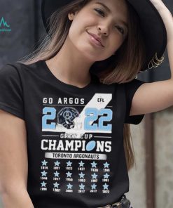 Toronto Argonauts 2022 Go Argos Grey Cup Champions Shirt