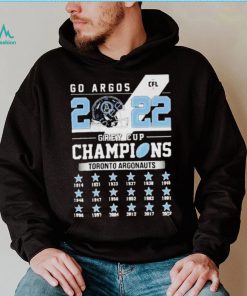 Toronto Argonauts 2022 Go Argos Grey Cup Champions Shirt