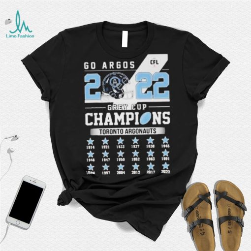 Toronto Argonauts 2022 Go Argos Grey Cup Champions Shirt