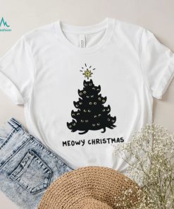 Tree Black Cat Meowy Christmas Shirt