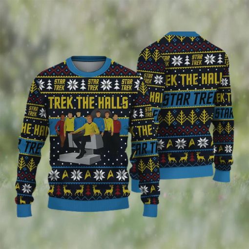 Trek the Halls Star Trek Sweatshirt Ugly Christmas Sweater