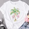 Tropical and flamingo Christmas t shirt