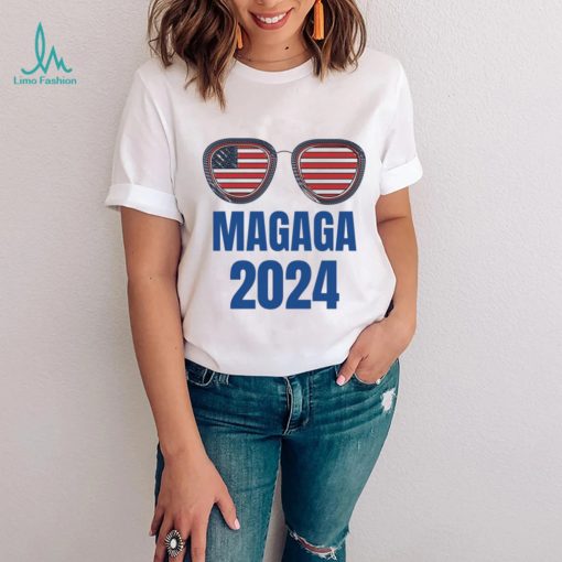 Trump 2024 MAGAGA Glasses Flag shirt