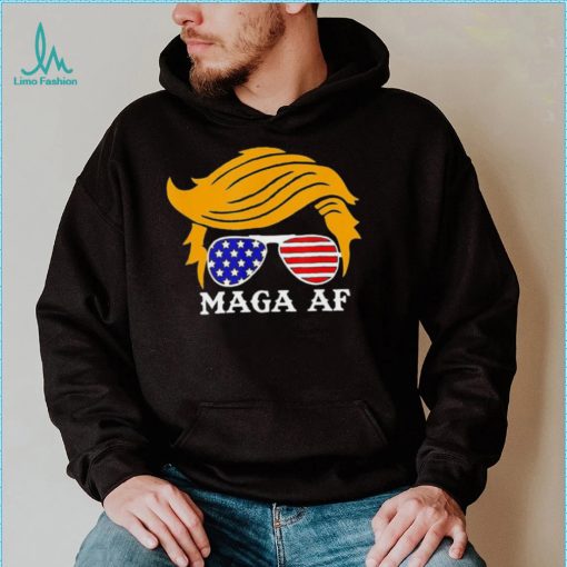 Trump MAGA AF Parody Orange Hair Glasses Shirt