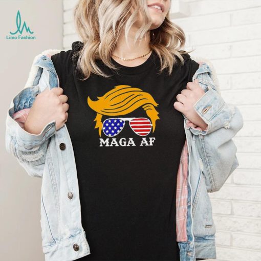 Trump MAGA AF Parody Orange Hair Glasses Shirt