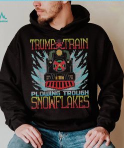 Trump Train Plowing Through Snowflakes Christmas Ugly Shirt