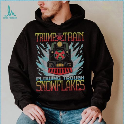 Trump Train Plowing Through Snowflakes Christmas Ugly Shirt