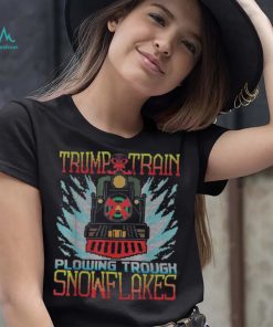 Trump Train Plowing Through Snowflakes Christmas Ugly Shirt