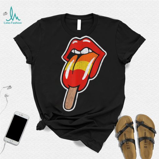 Vintage Retro Rock And Roll Lips With Popsicle Funny Sexy Shirt