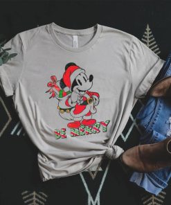Vintage Santa Mickey Christmas Be Merry Shirt