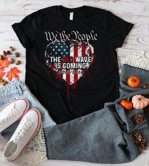 We The People Red Wave Republican Is Coming 2024 Election Heart USA Flag Shirt