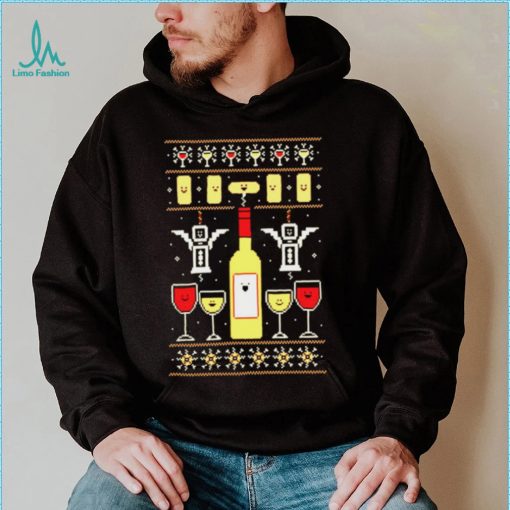 Wine Christmas Ugly Pattern shirt