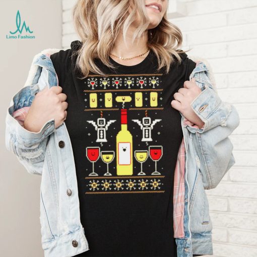 Wine Christmas Ugly Pattern shirt