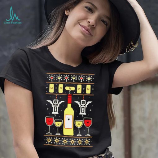 Wine Christmas Ugly Pattern shirt