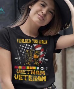 With Us Flag With Combat Boots Patriotic Vietnam Veteran New Design T Shirt