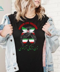 Women Life Freedom Messy Bun Cute Iranian Flag New Design T Shirt