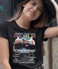 World Tour 2023 Coldplay 27th Anniversary 1996 2023 Thank You For The Memories Signatures Shirt